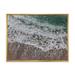 East Urban Home Sea Waves w/ Foam Breaking at the Shore - Print on Canvas Metal in Blue/Green | 16 H x 32 W x 1 D in | Wayfair