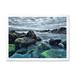 East Urban Home Sea Waves Impacting Rock on the Beach - Print on Canvas Metal in Gray | 16 H x 32 W x 1 D in | Wayfair