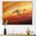 East Urban Home Running Camels During a Sandstorm - Print on Canvas Metal in Brown | 30 H x 40 W x 1.5 D in | Wayfair