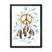 East Urban Home Ethnic Dream Catcher & Peace Sign - Painting on Canvas Metal in Blue/Brown | 40 H x 30 W x 1.5 D in | Wayfair