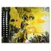 East Urban Home Yellow Black & White Liquid Art X - Painting on Canvas Metal in Black/Yellow | 30 H x 40 W x 1.5 D in | Wayfair