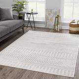 Tigris TGS-2318 3'11" x 5'7" Farmhouse,Contemporary Ivory/Gray Area Rug - Hauteloom