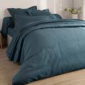 Drap-housse 90x200x28 bleu orage en lin