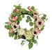 Primrue Hydrangea, Tulip, & Eucalyptus Spring 5" Polyester Wreath in Green/Pink | 22 H x 5 W x 22 D in | Wayfair 6081165A2E844143B6EC636AAA39CA6D