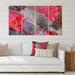 Everly Quinn Red Luxury Abstract Fluid Art I - 4 Piece Wrapped Canvas Graphic Art Canvas in Brown/Red | 28 H x 48 W x 1 D in | Wayfair