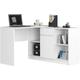 Ensemble d' angle AKORD, bureau B17 avec commode Blanc 120 cm 1 porte 1 tiroir façade Blanche 6