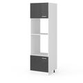 Meuble micro-ondes "R-Line" 60cm Anthracite brillant/Blanc Vicco