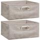 Lot de 2 Boîtes de rangement 31 x 15 cm - Longueur/Largeur 31 x Hauteur 15 cm - Beige