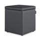 Happers - Pouf Cube Rangement Similicuir Gris 1 unité Gris - Gris