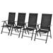 vidaXL Folding Patio Chairs 4 pcs Aluminium and Textilene Black - 21.3" x 28.7" x 42.1"