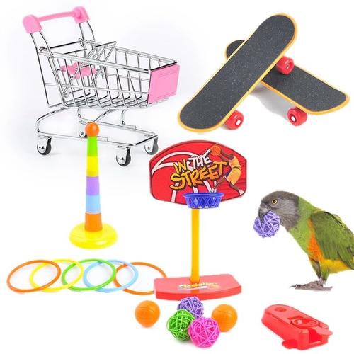 Papagei Spielzeug Vogel Spielzeug Skateboard Cart Ring Spielzeug Emotionen lösen Puzzle