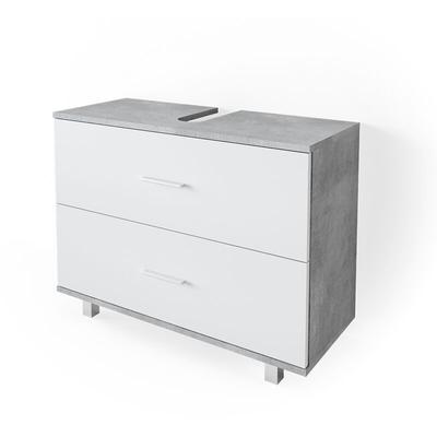 Vicco - Waschbeckenunterschrank Ilias, Beton/Weiß, 80 x 60.8 cm Image
