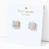 Kate Spade Jewelry | Kate Spade New York - Opal Gold Glitter Mini Small Square Stud Earrings | Color: Gold/Silver | Size: Os