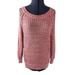 Free People Sweaters | Free People Pink Sweater Long Tunic Layered Chunky Size Xs Pullover | Color: Pink/White | Size: Xs