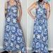 Anthropologie Dresses | Blue And White Floral Maxi Dress, Anthropologie | Color: Blue/Cream | Size: S