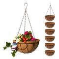 Bishop Hanging Basket With Liner — Includes Coco Liners for Hanging Baskets, 12 inch Black Wire Basket — Ideal Gardening Gifts For Mum — Great Garden Decoration Ideas and Outdoor Garden Planters