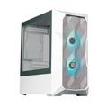 Cooler Master TD300 Mesh White PC Case - Mini-Tower, Designed for High Airflow, 2 x 120mm ARGB Intake Fans, Micro-ATX & Mini-ITX MB Support, Tempered Glass Side Panel, Removeable Top, ARGB/PWM Hub