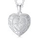 SOULMEET 18ct Plated White Gold Starburst Locket Necklace That Holds 1 Picture Photo Diamond Cut Heart Locket Necklace Mother's Day (Locket only)