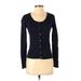 Forever 21 Cardigan Sweater: Blue Solid Sweaters & Sweatshirts - Women's Size Small
