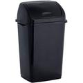 Rebrilliant Martee 13 Gallon Swing Top Trash Can Plastic in Black | 27.5 H x 12.75 W x 15.75 D in | Wayfair 530A94543F284B9E80711D0466A938B3