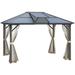 Outsunny 10' x 12' Hardtop Gazebo Canopy w/ Polycarbonate Roof, Top Vent & Aluminum Frame Aluminum/Hardtop/Metal in Brown/Gray | Wayfair 84C-291V01