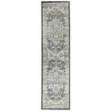 Blue/Gray 90 x 23 W in Area Rug - Bungalow Rose Transitional Modern Rugs Lotman Medallion Indoor Rug Blue, Polypropylene | 90 H x 23 W in | Wayfair