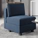 Armless Chair - Everly Quinn Nairoby 26.4 W Modular Sofa Part Velvet Armless Chair w/ Storage Velvet in Blue | 27.55 H x 26.4 W x 31.9 D in | Wayfair