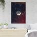 Red Barrel Studio® Full Moon On Black Background 2 - 1 Piece Rectangle Graphic Art Print On Wrapped Canvas in Black/Red | Wayfair