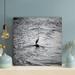 Latitude Run® Gray & White Crane Bird On Body Of Water - 1 Piece Rectangle Graphic Art Print On Wrapped Canvas in Gray/White | Wayfair