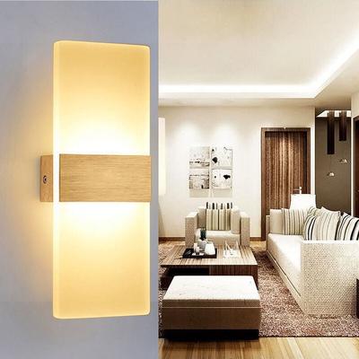 Led Wandleuchte innen 12W Modern Wandlampe Acryl Wandbeleuchtung fuer Wohnzimmer Schlafzimmer Image