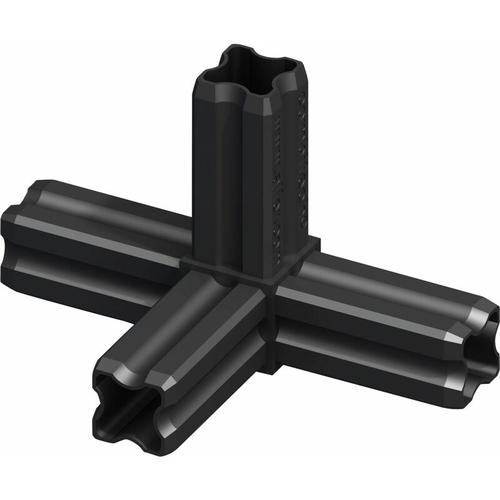 Knotenverbinder 23,5 mm schwarz 4 Zapfen Kunststoff Verbinder Eckverbinder - Alfer