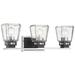 Jackson 23 1/2" Wide Matte Black and Chrome 3-Light Bath Light