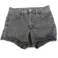 American Eagle Outfitters Shorts | American Eagle Outfitters Women's Back Jean Shorts 6 Super Super Stretch Raw Hem | Color: Black | Size: 6