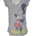 Disney Tops | Disney Mickey Mouse Gray V Neck T-Shirt Junior Size 7/9 Medium | Color: Gray/Red | Size: 7j