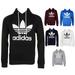 Adidas Shirts | Adidas Men's Trefoil Logo Graphic Pouch Pocket Pullover Hoodie Black | Color: Black | Size: Various