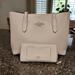 Coach Bags | Coach Tote With Wallet | Color: Cream/Gray | Size: Os