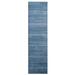 Shahbanu Rugs Teal Blue Modern Grass Design Gabbeh Densely Woven Wool and Silk Hand Knotted Runner Oriental Rug (2'9" x 11'4")