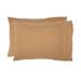 Burlap Natural Standard Pillow Case w/ Fringed Ruffle Set of 2 21x30