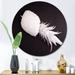 East Urban Home White Pineapple On Black - Traditional Metal Circle Wall Art Metal in Black/White | 23 H x 23 W x 1 D in | Wayfair