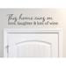 Story Of Home Decals This House Runs on Love Laughter & Lots of Wine Wall Decal Vinyl in Gray | 6 H x 27 W in | Wayfair KITCHEN 224g