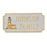 Montague Metal Products Inc. Lighthouse Princeton Garden Plaque Metal in Gray/Black | 7.25 H x 15.75 W x 0.32 D in | Wayfair PCS-90-BS-W