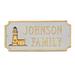 Montague Metal Products Inc. Lighthouse Princeton Garden Plaque Metal in White/Yellow | 7.25 H x 15.75 W x 0.32 D in | Wayfair PCS-90-WG-LS