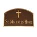 Montague Metal Products Inc. Prestige Arch w/ Rugged Cross Garden Plaque Metal in Yellow | 10.25 H x 15.5 W x 0.32 D in | Wayfair PCS-69-ABG-LS