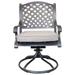 Canora Grey Caronda Swivel Patio Dining Armchair with Cushion in Brown | 35.83 H x 26.97 W x 24.02 D in | Wayfair CD8943F5024D4F63965055BF3A9B9E1F