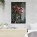 Red Barrel Studio® Pink Rose Flower Arrangement 1 Piece Rectangle Graphic Art Print On Wrapped Canvas in White | 36 H x 24 W x 2 D in | Wayfair