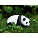 Dakota Fields Amoah Fields Su Ai Solar Panda Outdoor Garden Statue w/ Spotlight Resin/Plastic in Black/White | 11 H x 7 W x 15 D in | Wayfair