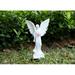 Trinx Solar Guardian Angel Outdoor Garden Statue w/ Spotlight Resin/Plastic in White | 15 H x 6 W x 11 D in | Wayfair