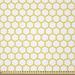 East Urban Home Yellow & Fabric By The Yard, Hexagonal Pattern Honeycomb Beehive Simplistic Geometrical Monochrome in White | 36 W in | Wayfair