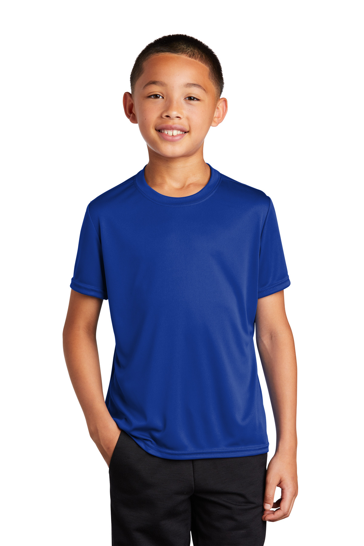 Port & Company PC380Y Youth Performance Top in True Royal Blue size Medium | Polyester