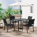 Outdoor Patio PE Wicker Dining Table Set with Umbrella Hole